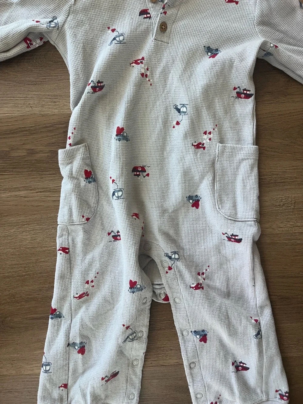 Carter's Light Gray Hoodie One-Piece 24M